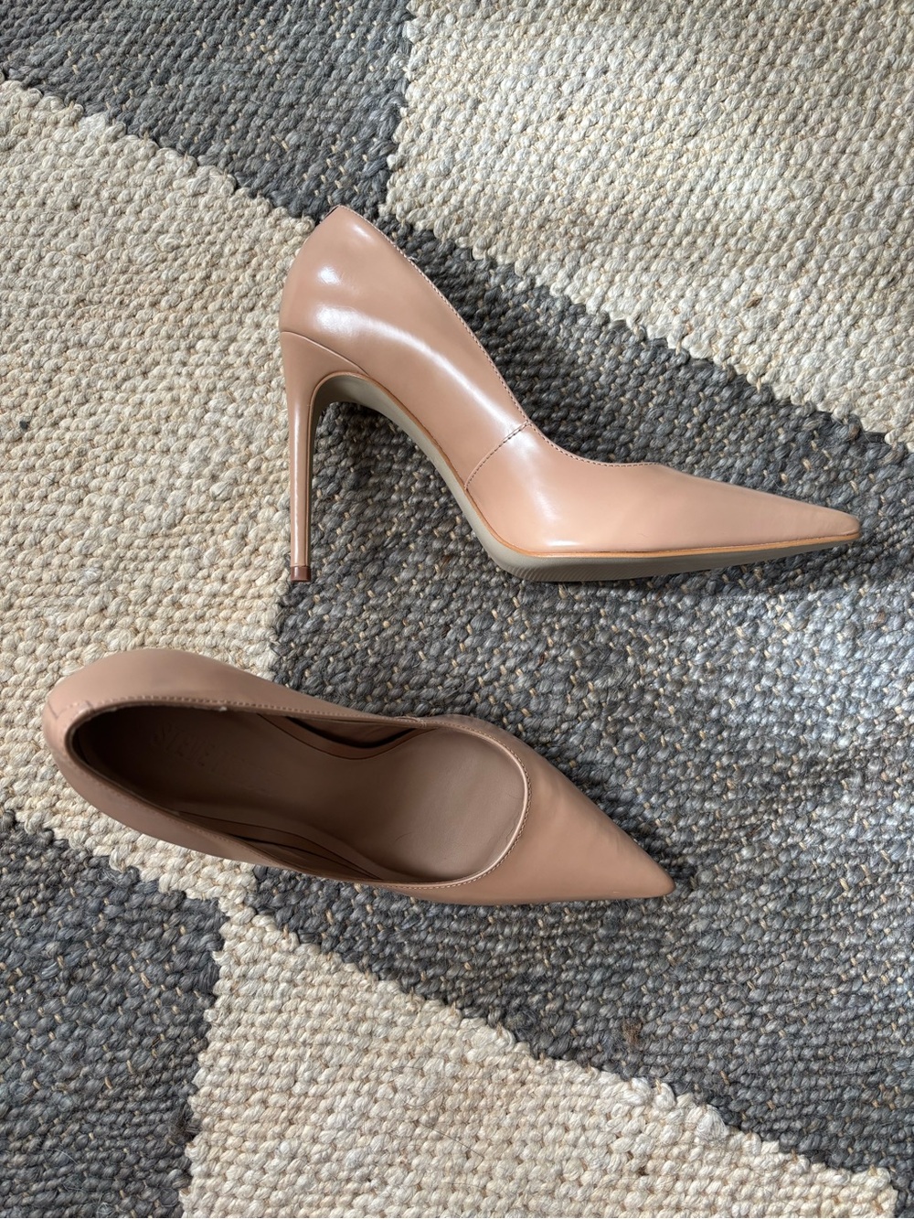 Steve Madden Nude Brazilian Leather Pointed-Toe Stiletto Pumps